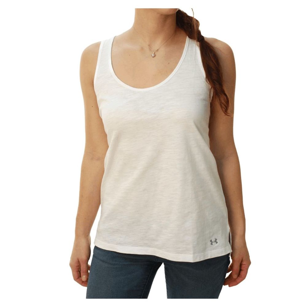 NEW Women's XS UNDER ARMOUR Cotton Tank Top White 1243115 101